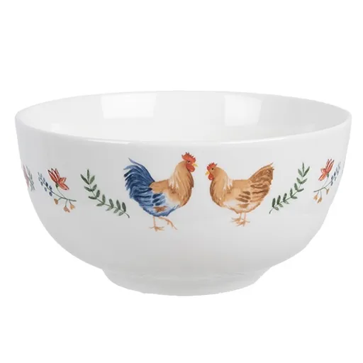 Miska s kohoutkem a slepičkou Chicken and Rooster - Ø 14*7 cm / 500 ml Clayre & Eef