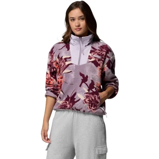 Columbia SEQUOIA GROVE™ PRINTED HALF ZIP Dámská fleecová mikina, fialová, velikost