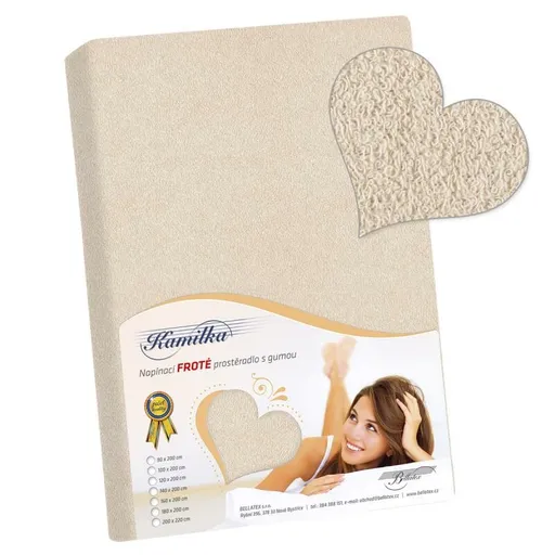 Bellatex Froté prostěradlo Kamilka natur, 120 x 200 cm