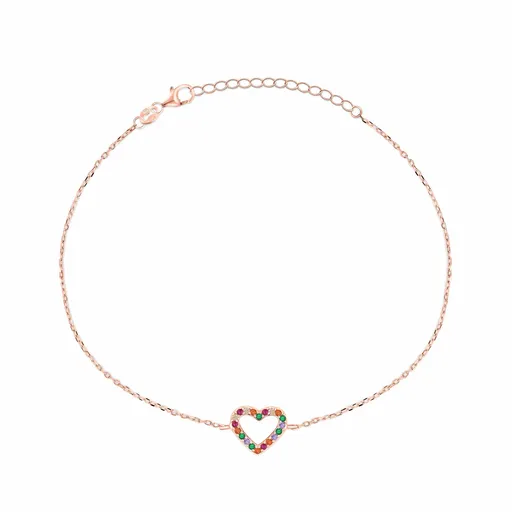 Brilio Silver Půvabný pozlacený náramek se srdíčkem BRC39RRBW
