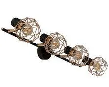 Nástěnná stropní lampa černo-zlatý pásek 4x40W E14 Acrobat