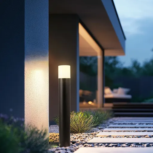 Zahradní LED lampa SEDUM – černý sloup 12W IP65 – moderní osvětlení zahradních cest