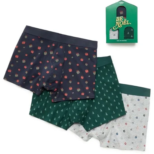 CELIO XMIBOGIFT Pánské boxerky v dárkovém balení, tmavě zelená, velikost