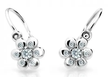 Cutie Diamonds Květinové dětské náušnice z bílého zlata s brilianty DC2247-10-00-X-2