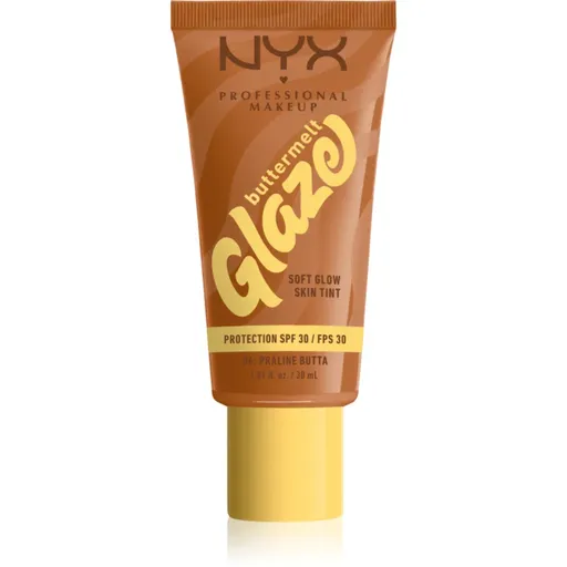 NYX Professional Makeup Buttermelt Glaze rozjasňující tónovací fluid SPF 30 odstín 06 Praline Butta ml