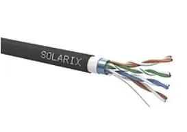 Instalační kabel Solarix venkovní FTP, Cat5E, drát, PVC+PE, dvojitý plášť, cívka 305m SXKD-5E-FTP-PVC+PE