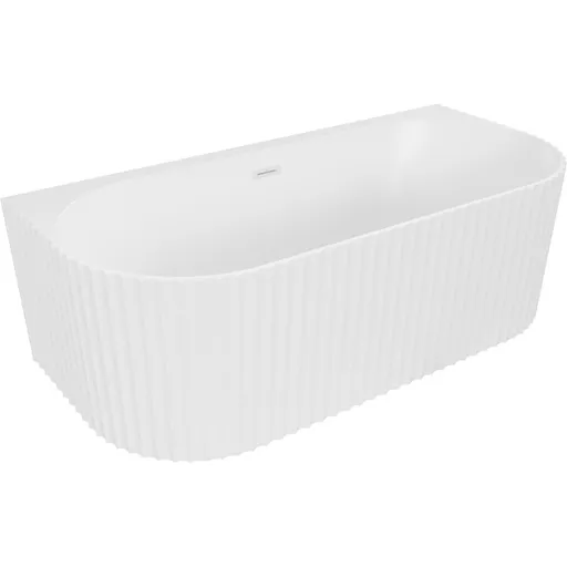 MEXEN/S Sella volně stojící vana nástěnná reliéf 150 x 75, bílá mat, sifon a přepad bílá 52711507501-20