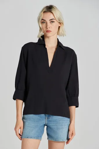 HALENKA GANT REL SEERSUCKER STRIPE POPOVER BLACK