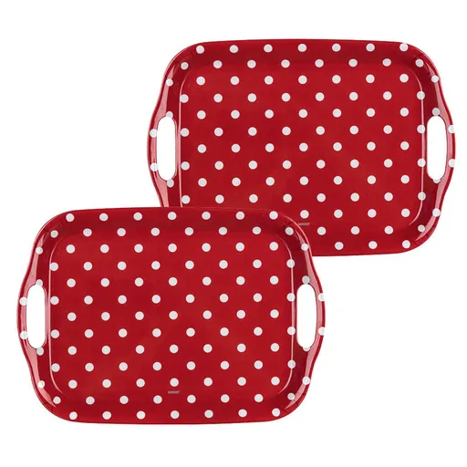 Sada melaminových táců PUNTÍK červená 36 x 25,5 cm 2 ks