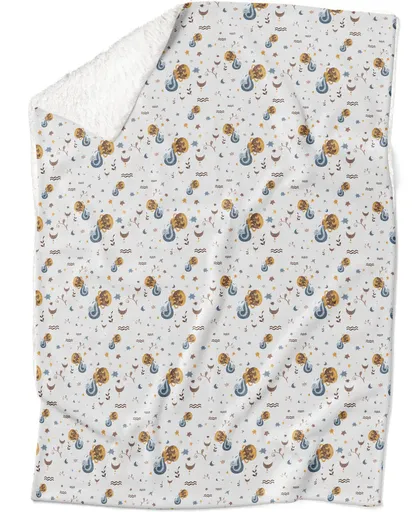 Deka Znamení watercolor Vodnář (21.1. - 20.2.) (Podšití beránkem: ANO)