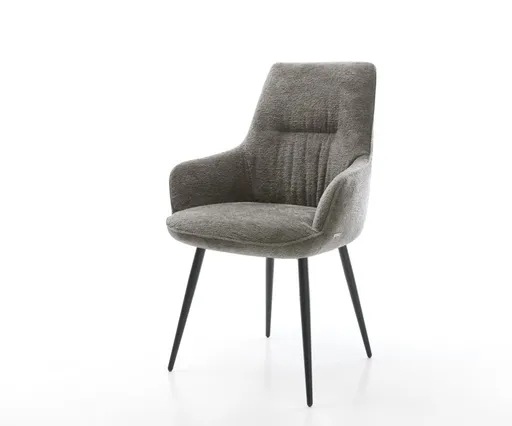 Jídelní židle Zelia-Flex s područkami bouclé měkký tmavě béžová