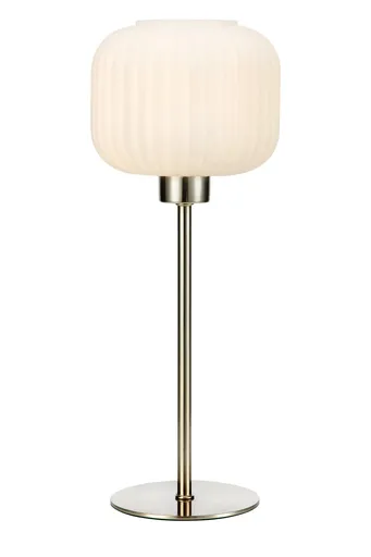 Markslöjd stolní lampa Sober, ocel/bílá, 38 cm