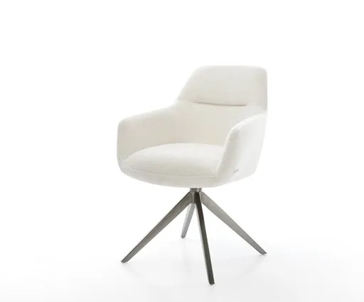 Jídelní židle Pejo-Flex bouclé měkký béžová křížová podnož