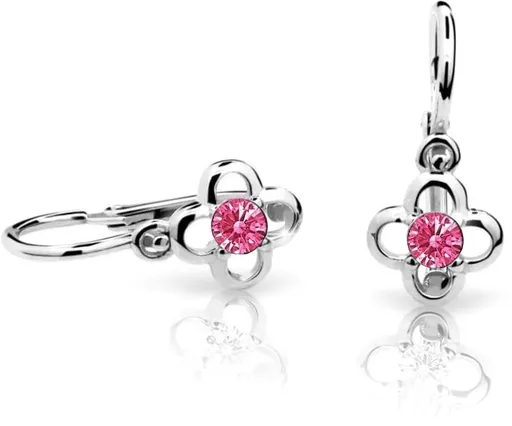 Cutie Jewellery Dětské náušnice z bílého zlata C1944-10-X-2 fuchsiová