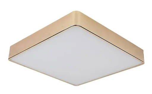 Stropní svítidlo Quattro, čtvercové, mosazné, 35x35, 18W LED, bílé stínidlo 4000K