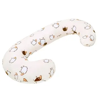 NEW BABY univerzální kojící polštář ve tvaru C ovečky béžový (8596164019719)