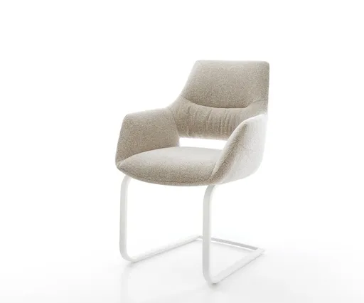 Jídelní židle Yago-Flex s područkami látka Měkký béžová jídelní