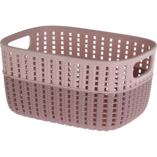 Plastový košík Duo, růžová, 23,5 x 17,5 x 11,5 cm