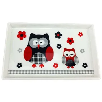 Home Elements tácek porcelán Černá sova 19 × 12 cm (8595556419052)