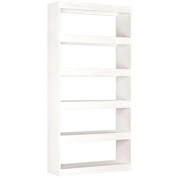 Shumee Knihovna / dělicí stěna bílá 80 × 30 × 167,4 cm masivní borovice (808199)