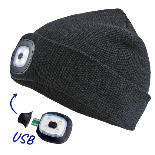 Cerva Čepice se světlem DEEL LED - Černá