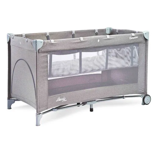 Caretero Cestovní postýlka BASIC PLUS - šedá