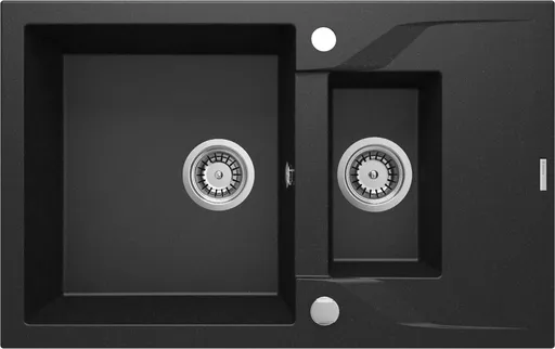 DEANTE Andante grafit metalic Granitový dřez, 1.5 bowl s odkapávačem ZQN_G513
