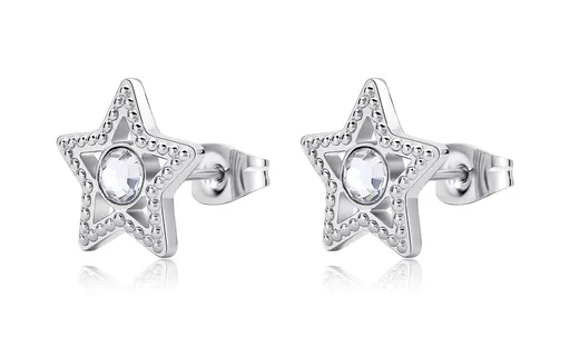 S'Agapõ Ocelové náušnice Hvězdičky Lucky Light SKT49