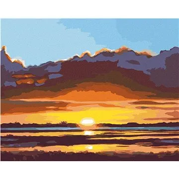 Zuty - Malování podle čísel - ZAPADAJÍCÍ SLUNCE U VODY (D. RUSTY RUST), 80x100 cm, vypnuté plátno na (HRAmmb02329nad)