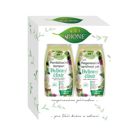 BIO BIONE Bylinný Elixír šampon + sprchový gel dárková kazeta 2 ks