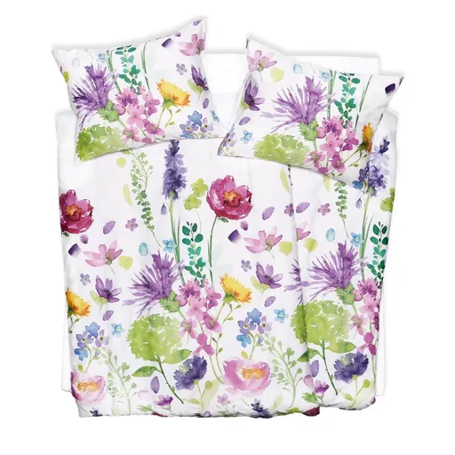 SCANquilt povlečení SATÉN TENCEL DESIGN florisa bílopestrá 140 x 200/70 x 90 cm