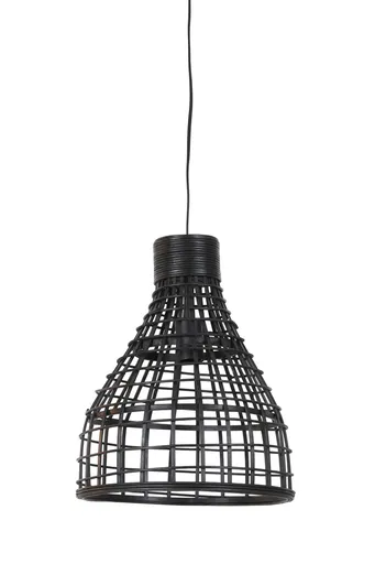 Černé ratanové závěsné světlo Puerto - Ø 34*41cm Light & Living