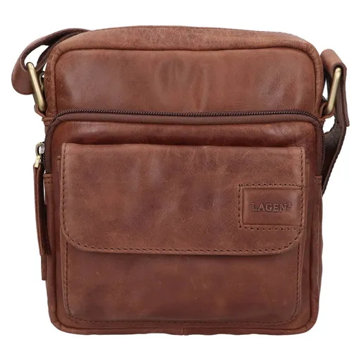 Pánská kožená taška přes rameno Lagen Benoa - hnědá