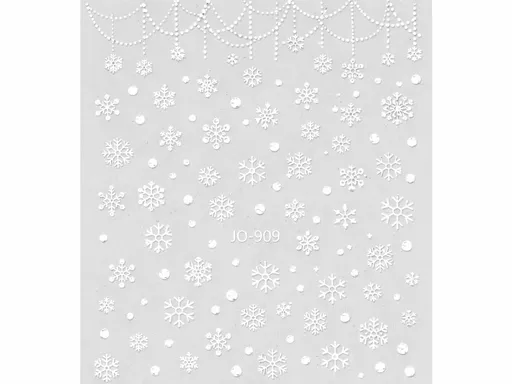 Samolepky na nehty - Sněhové vločky bílé JO-909