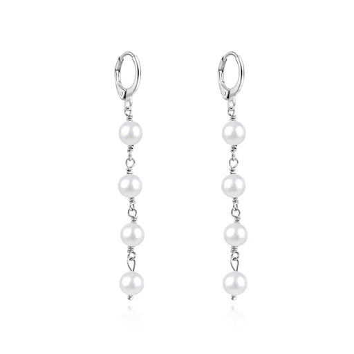 Agato Stříbrné náušnice se sladkovodními perlami AGUC3535P-W