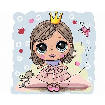 Diamondi - Diamantové malování - DÍVKA PRINCEZNA, 40x50 cm, Vypnuté plátno na rám (607027B)