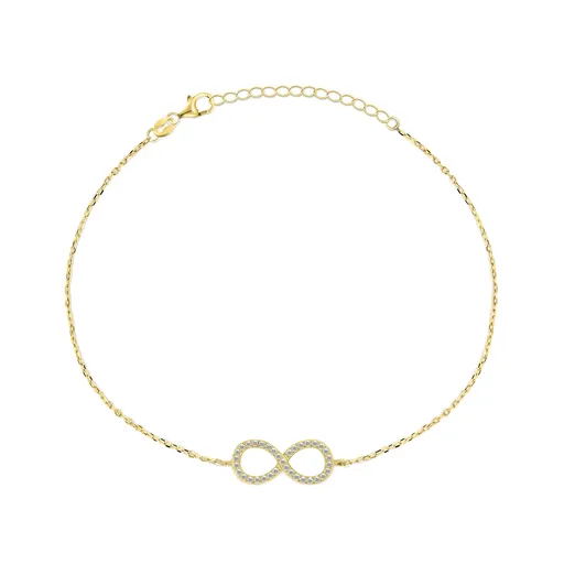 Brilio Silver Slušivý pozlacený náramek nekonečno BRC64Y