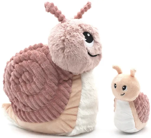 PTIPOTOS Plyšový šnek Speedou růžový - máma s miminkem