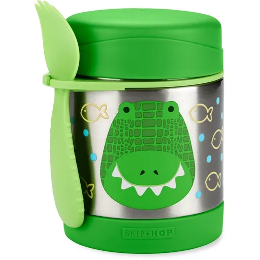 SKIP HOP Zoo Termoska na jídlo se lžičkou/vidličkou Krokodýl 325 ml, 3r+
