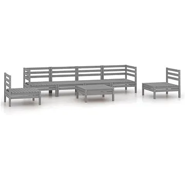 7dílná zahradní sedací souprava šedá masivní borovice , 3082549 (3082549)