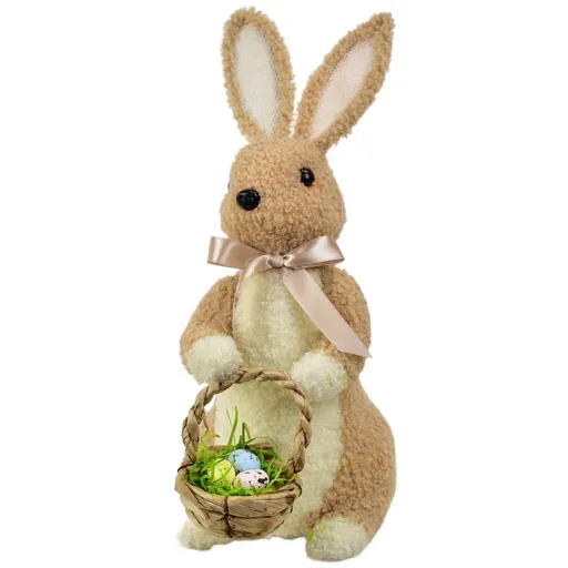 Velikonoční zajíček flísový s košíkem, 23 x 32 x 15 cm