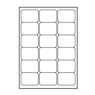 Logo etikety 68mm x 47mm, A4, matné, bílé, 18 etiket, 140g/m2, baleno po 10 ks, pro inkoustové a laserové tiskárny