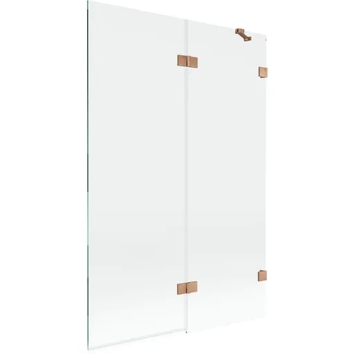MEXEN/S Lunar vanová zástěna 2-křídlová pravá 120 x 150, transparent, měď kartáčovaná 897-120-100-65-00-P