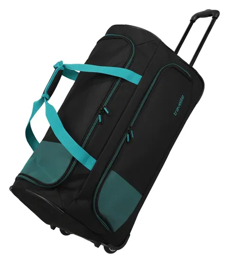 Cestovní taška na kolečkách Travelite Basics Fresh Wheeled duffle L Black/petrol