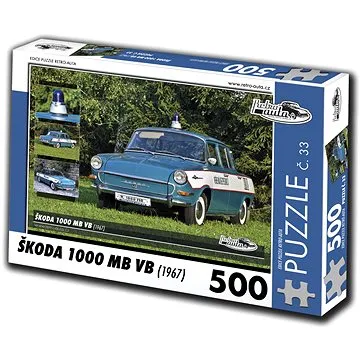 Retro-auta Puzzle č. 33 Škoda 1000 MB VB (1967) 500 dílků (8594047726334)