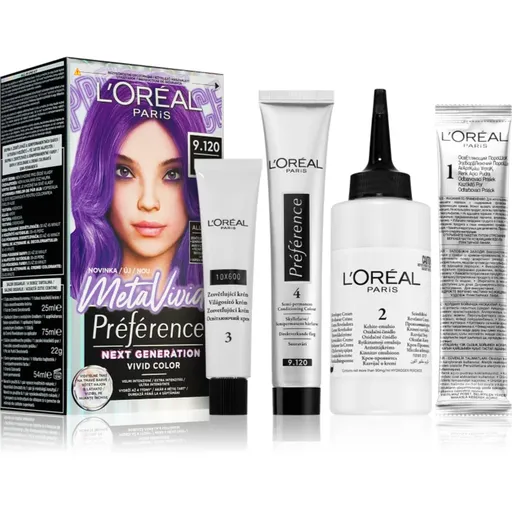 L’Oréal Paris Préférence Meta Vivids semipermanentní barva na vlasy odstín 9.120 Meta Lilac 1 ks