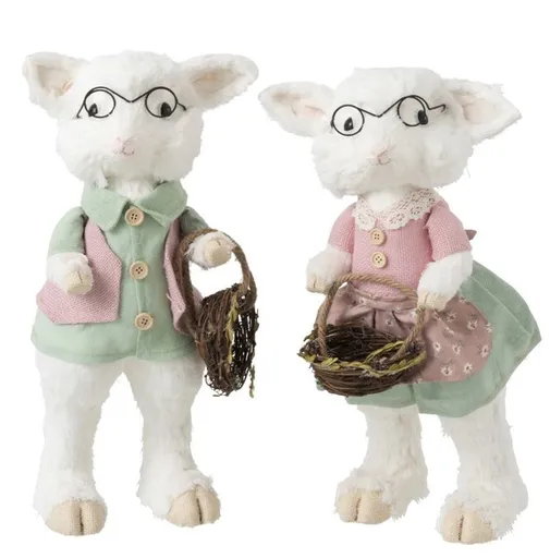 Dekorace ovčí chlapec a dívka Sheep - 25*22*46cm J-Line by Jolipa