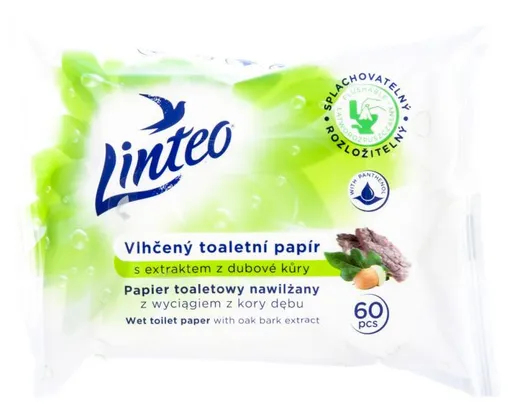 Toaletní papír Linteo Satin vlhčený 60ks dubová kůra