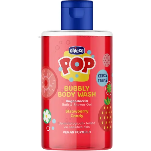 Chicco Pop Bubbly Body Wash sprchový a koupelový gel pro děti Strawberry Candy 300 ml