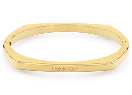 Calvin Klein Pozlacený pevný náramek z oceli Bold Metals 35000556 6,8 cm